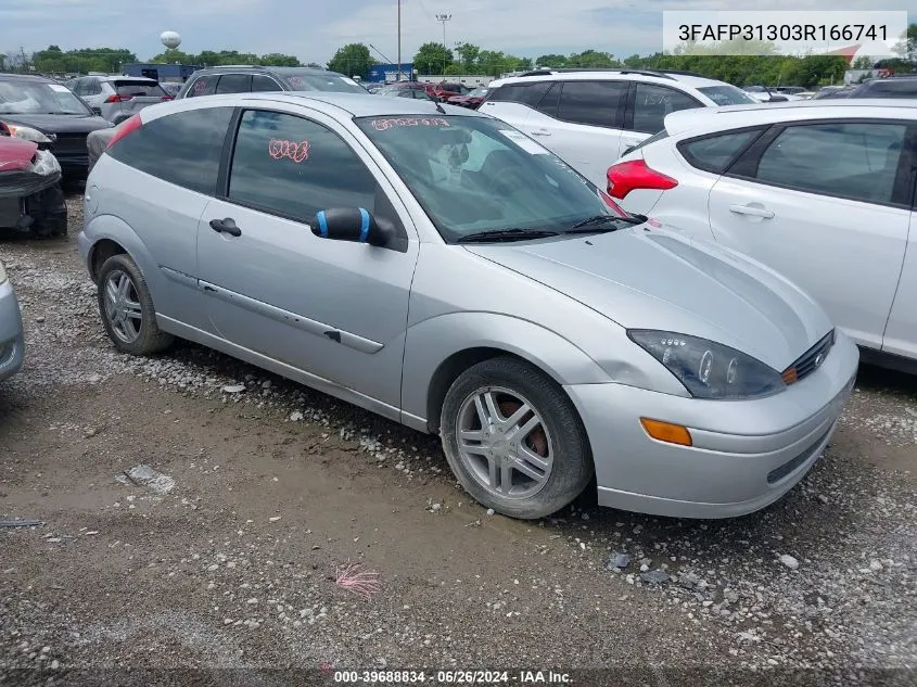 2003 Ford Focus Zx3 VIN: 3FAFP31303R166741 Lot: 39688834