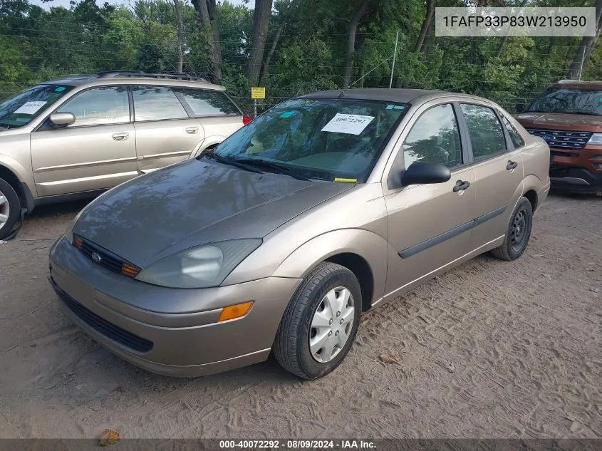 1FAFP33P83W213950 2003 Ford Focus Lx