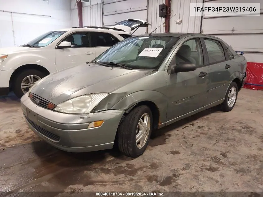 2003 Ford Focus Se VIN: 1FAFP34P23W319406 Lot: 40118784