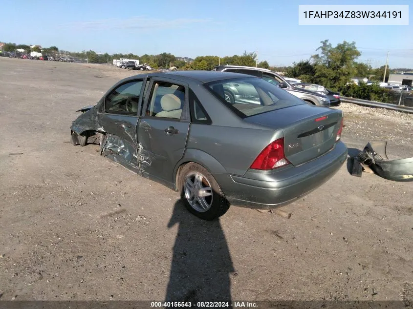 2003 Ford Focus Se Comfort/Se Sport VIN: 1FAHP34Z83W344191 Lot: 40156543