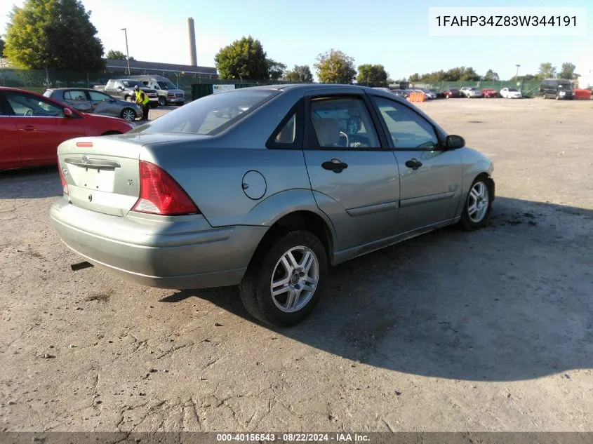 2003 Ford Focus Se Comfort/Se Sport VIN: 1FAHP34Z83W344191 Lot: 40156543