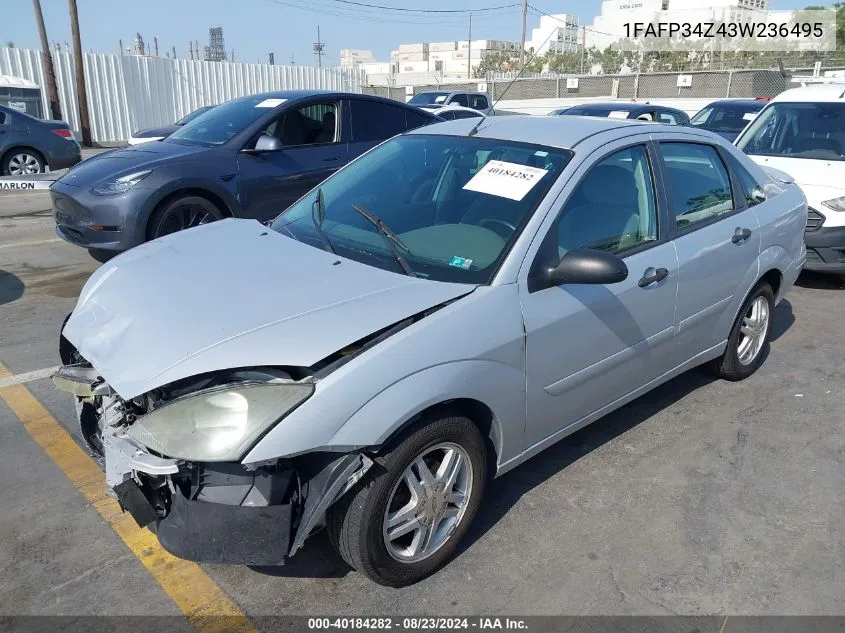 2003 Ford Focus Se VIN: 1FAFP34Z43W236495 Lot: 40184282