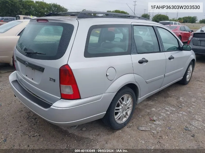 2003 Ford Focus Se/Ztw VIN: 1FAHP36303W203530 Lot: 40193049