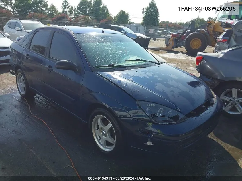 2003 Ford Focus Se VIN: 1FAFP34P03W266205 Lot: 40194913