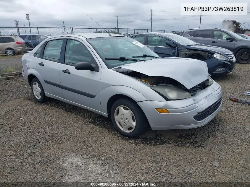 2003 Ford Focus Lx VIN: 1FAFP33P73W263819 Lot: 40208596