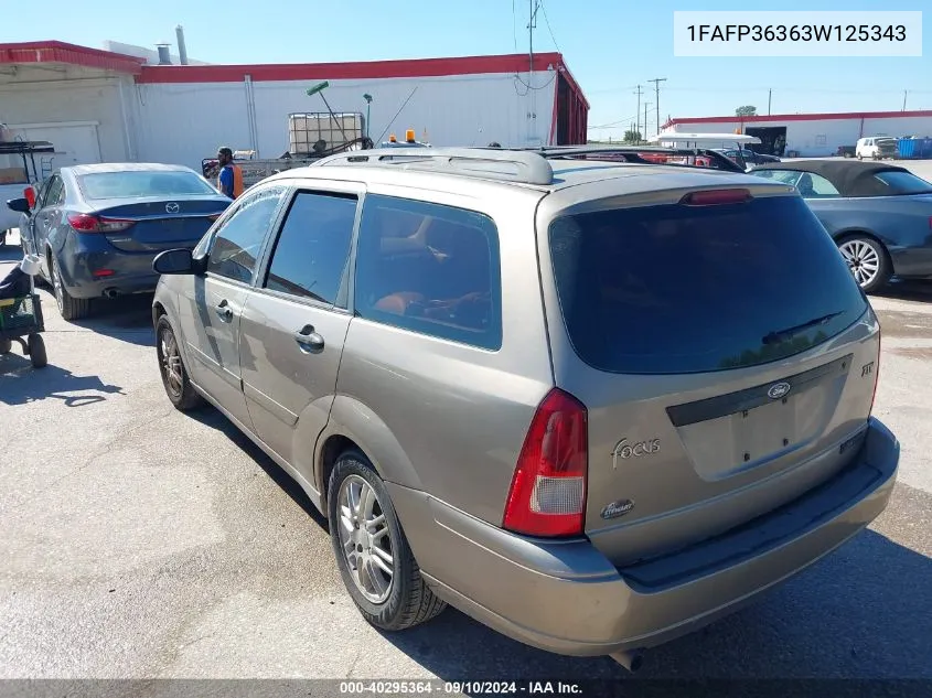 2003 Ford Focus Se/Ztw VIN: 1FAFP36363W125343 Lot: 40295364