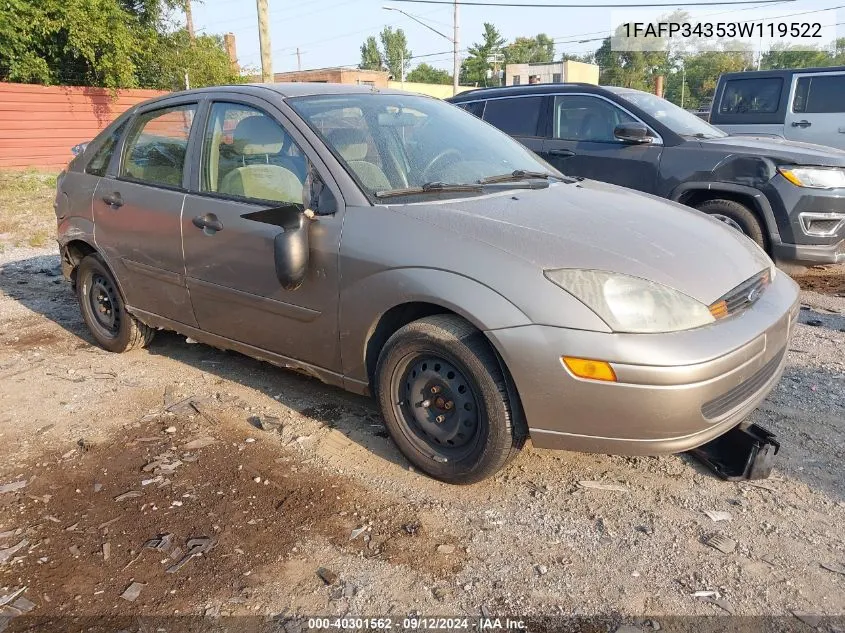 2003 Ford Focus Se Comfort/Se Sport VIN: 1FAFP34353W119522 Lot: 40301562