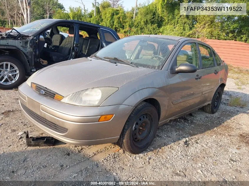 2003 Ford Focus Se Comfort/Se Sport VIN: 1FAFP34353W119522 Lot: 40301562