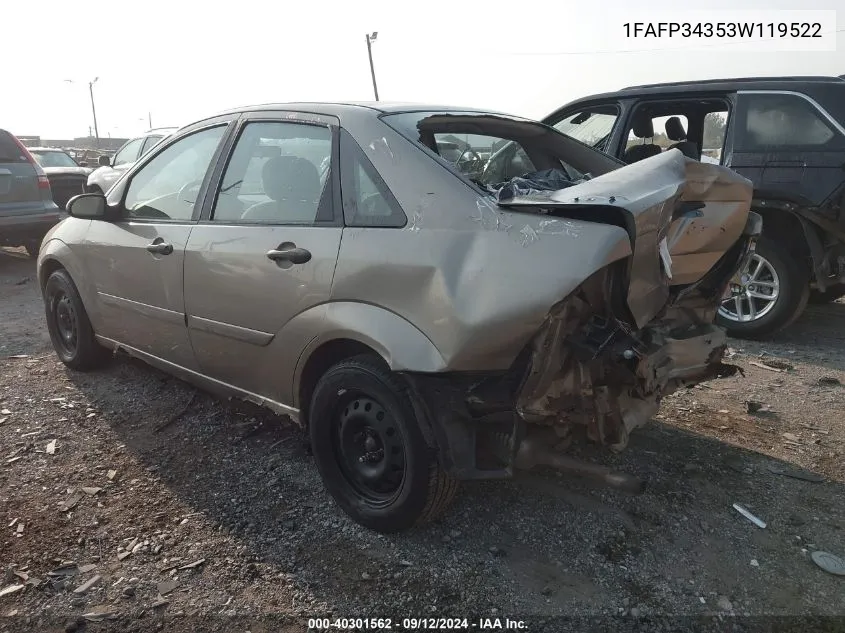 2003 Ford Focus Se Comfort/Se Sport VIN: 1FAFP34353W119522 Lot: 40301562