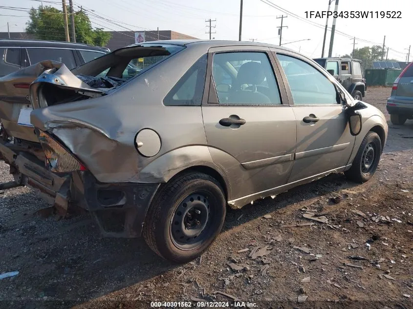 2003 Ford Focus Se Comfort/Se Sport VIN: 1FAFP34353W119522 Lot: 40301562