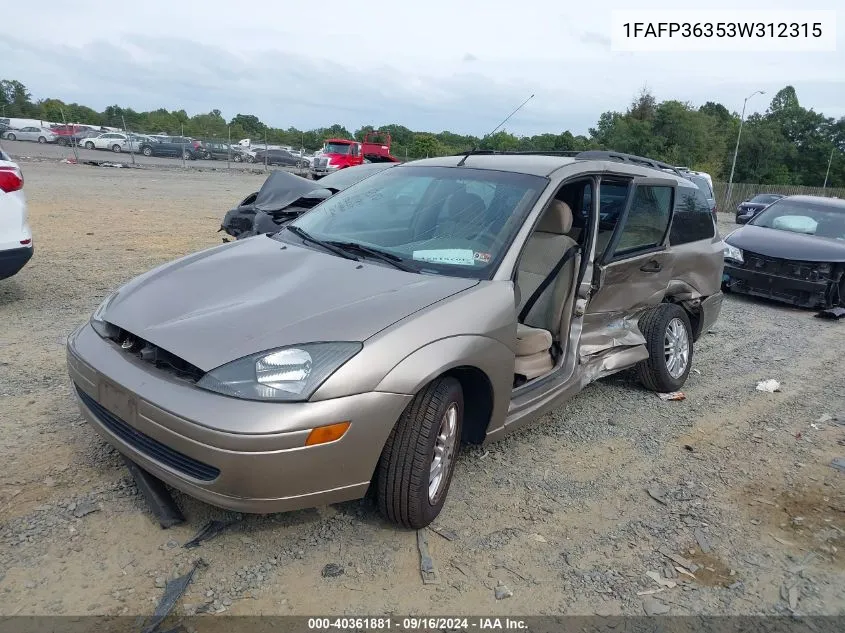 2003 Ford Focus Se/Ztw VIN: 1FAFP36353W312315 Lot: 40361881