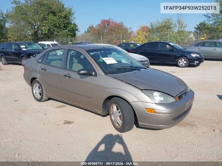 1FAFP34P93W252013 2003 Ford Focus Se