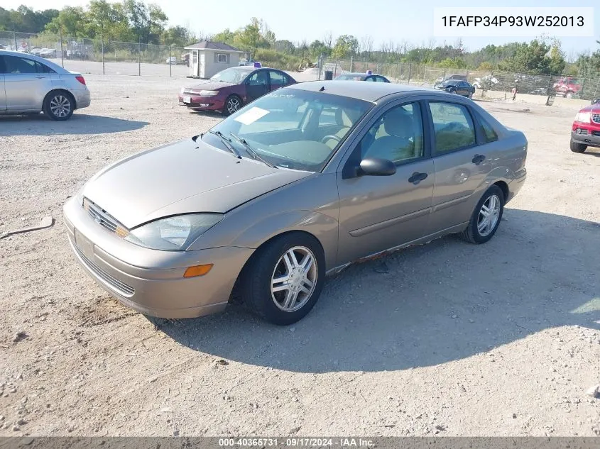 2003 Ford Focus Se VIN: 1FAFP34P93W252013 Lot: 40365731