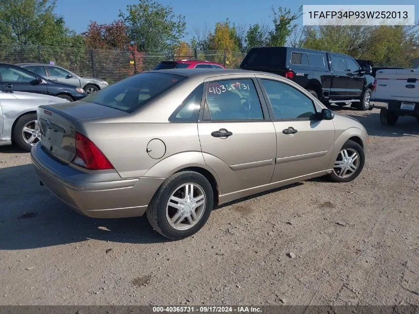 1FAFP34P93W252013 2003 Ford Focus Se