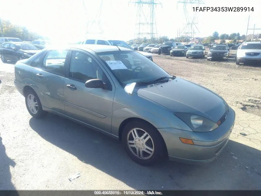 2003 Ford Focus Se VIN: 1FAFP34353W289914 Lot: 40688016