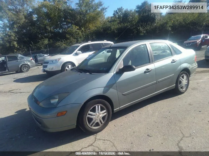 2003 Ford Focus Se VIN: 1FAFP34353W289914 Lot: 40688016