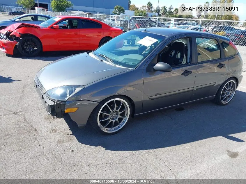 2003 Ford Focus Zx5 VIN: 3FAFP37383R115091 Lot: 40715596