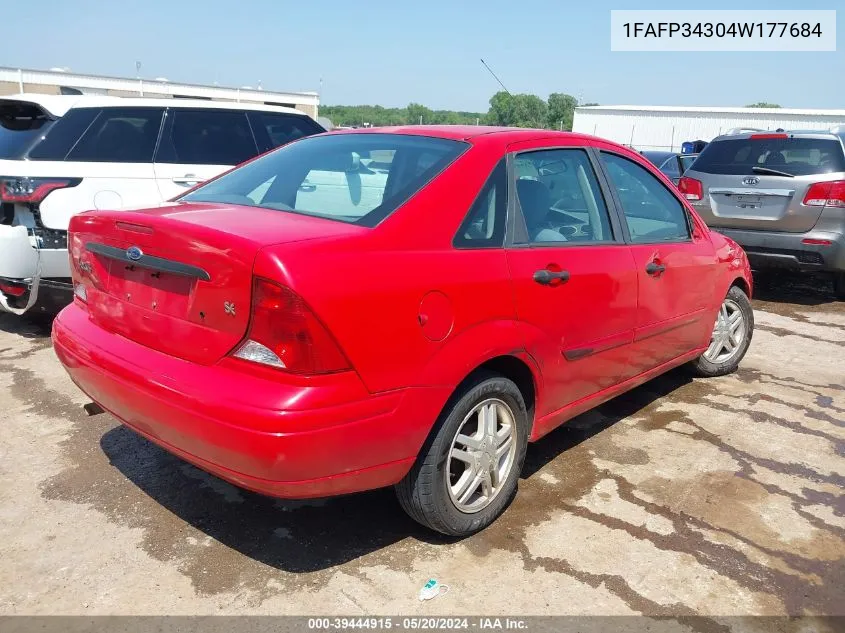 2004 Ford Focus Se VIN: 1FAFP34304W177684 Lot: 39444915