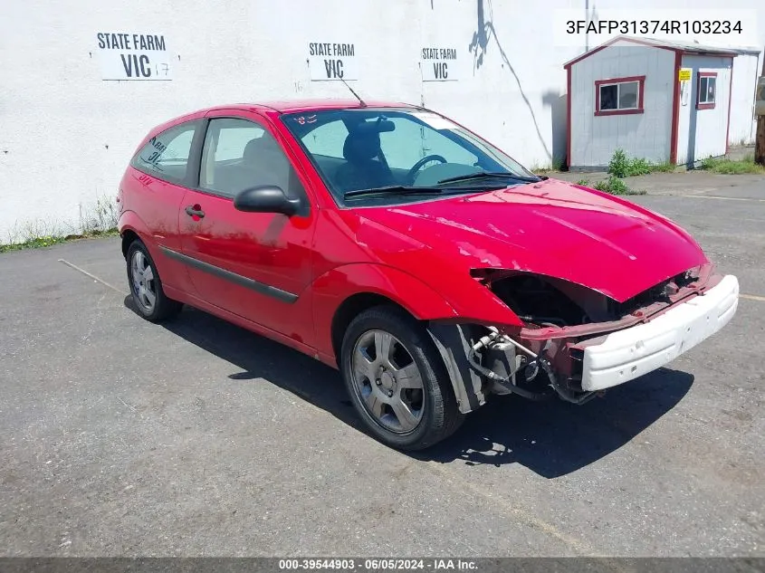 2004 Ford Focus Zx3 VIN: 3FAFP31374R103234 Lot: 39544903