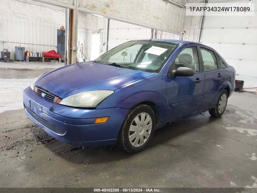 2004 Ford Focus Se VIN: 1FAFP34324W178089 Lot: 40102288