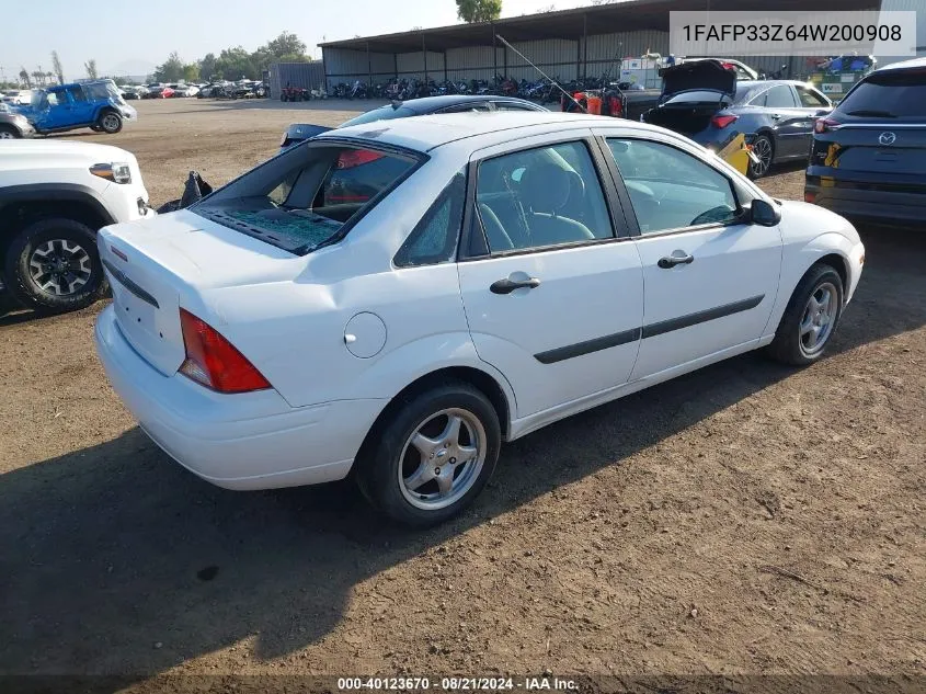 2004 Ford Focus Lx VIN: 1FAFP33Z64W200908 Lot: 40123670