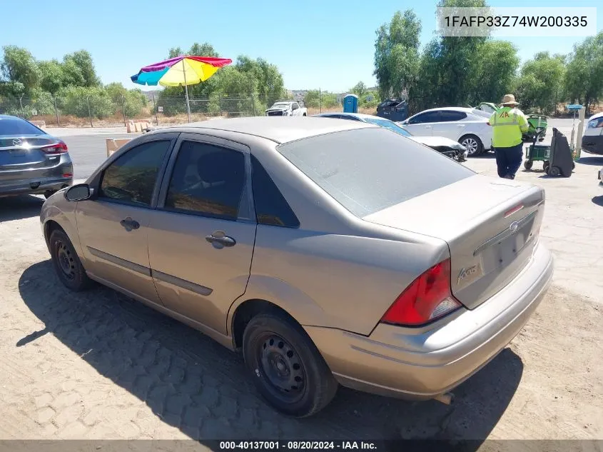 2004 Ford Focus Lx VIN: 1FAFP33Z74W200335 Lot: 40137001