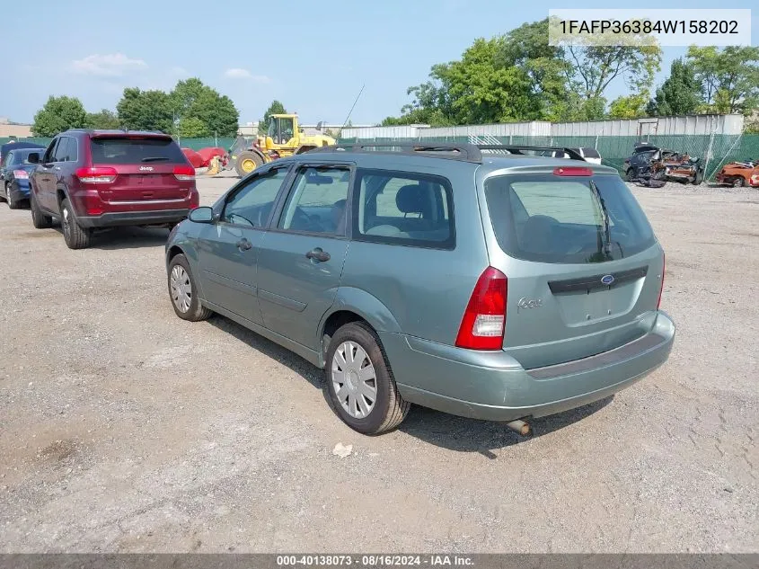 2004 Ford Focus Se VIN: 1FAFP36384W158202 Lot: 40138073