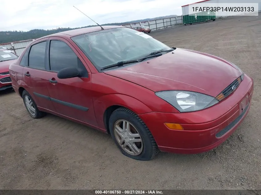 2004 Ford Focus Lx VIN: 1FAFP33P14W203133 Lot: 40186750