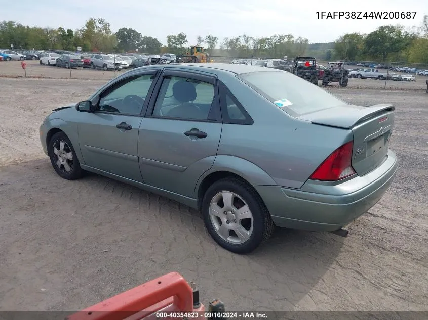 2004 Ford Focus Zts VIN: 1FAFP38Z44W200687 Lot: 40354823