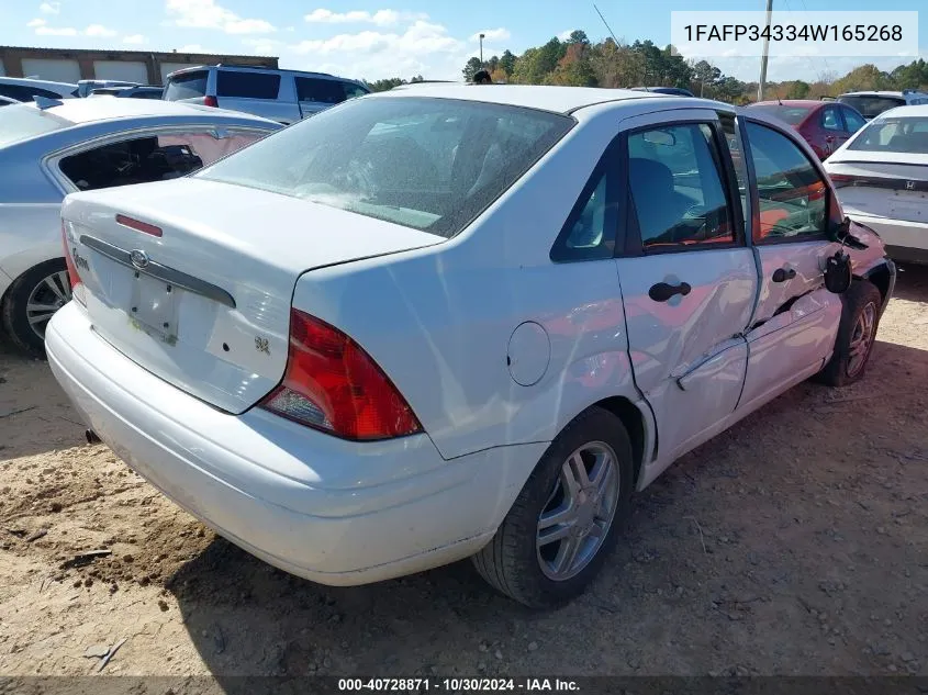 2004 Ford Focus Se VIN: 1FAFP34334W165268 Lot: 40728871