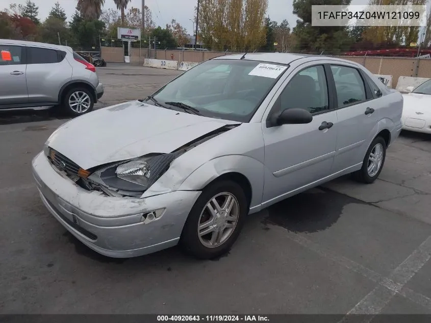 2004 Ford Focus Se VIN: 1FAFP34Z04W121099 Lot: 40920643