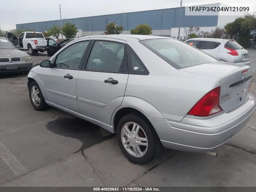 2004 Ford Focus Se VIN: 1FAFP34Z04W121099 Lot: 40920643