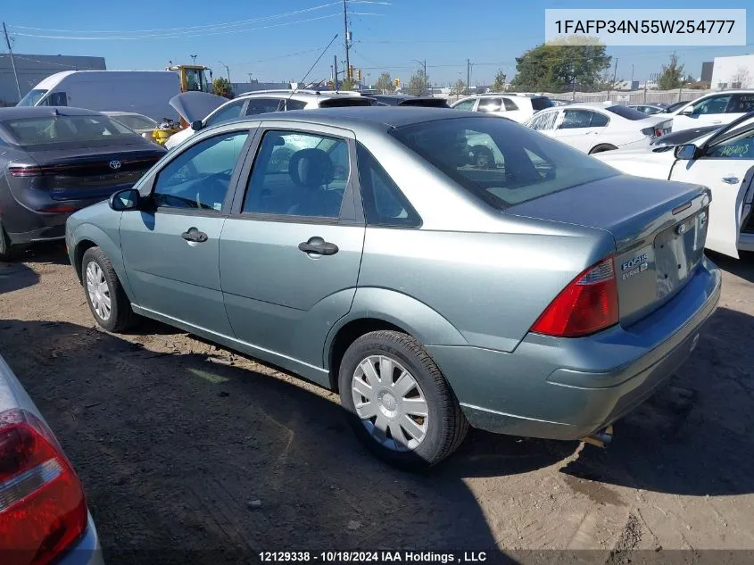 2005 Ford Focus VIN: 1FAFP34N55W254777 Lot: 12129338