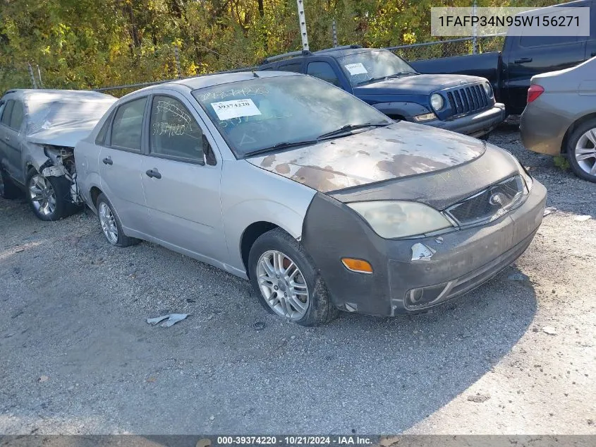 2005 Ford Focus Zx4 VIN: 1FAFP34N95W156271 Lot: 39374220