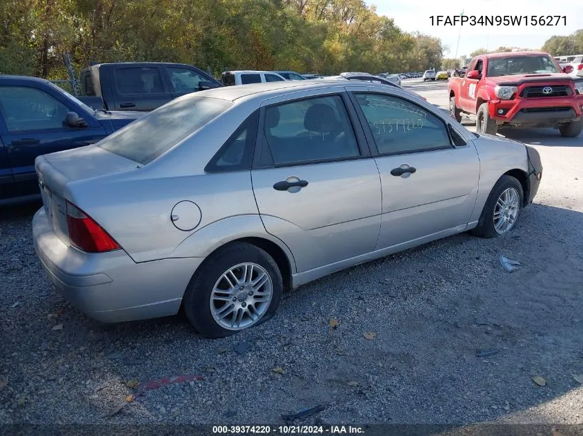 2005 Ford Focus Zx4 VIN: 1FAFP34N95W156271 Lot: 39374220