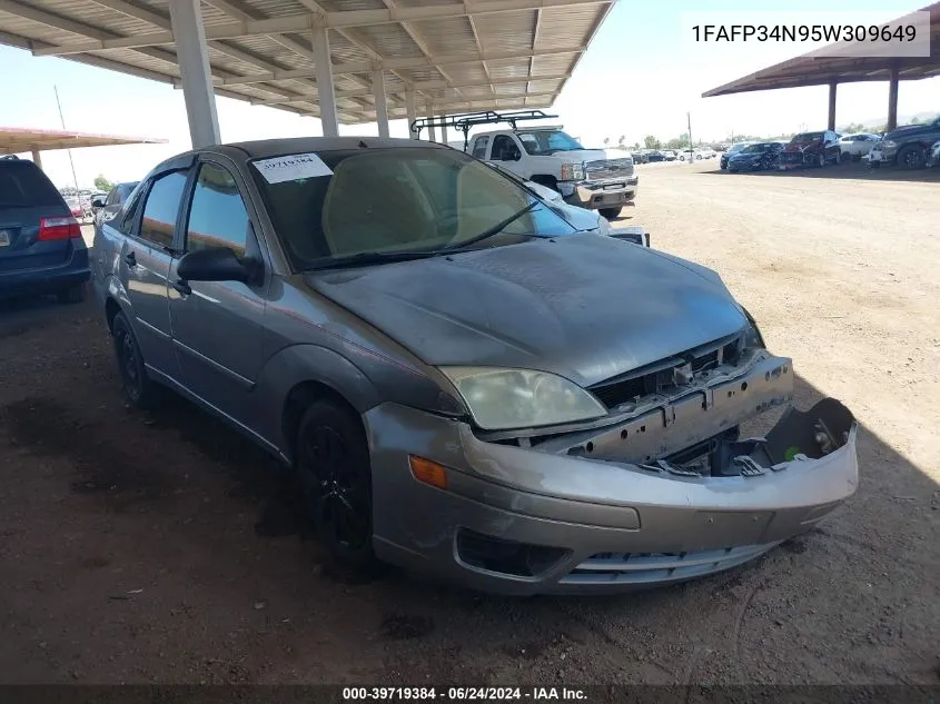 2005 Ford Focus Zx4 VIN: 1FAFP34N95W309649 Lot: 39719384