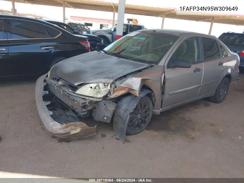 2005 Ford Focus Zx4 VIN: 1FAFP34N95W309649 Lot: 39719384