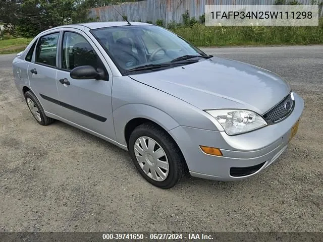 2005 Ford Focus Zx4 VIN: 1FAFP34N25W111298 Lot: 39741650