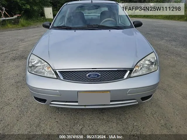 2005 Ford Focus Zx4 VIN: 1FAFP34N25W111298 Lot: 39741650