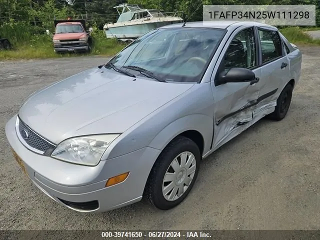 2005 Ford Focus Zx4 VIN: 1FAFP34N25W111298 Lot: 39741650