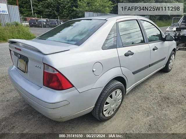 2005 Ford Focus Zx4 VIN: 1FAFP34N25W111298 Lot: 39741650