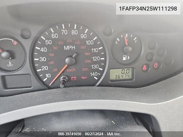 1FAFP34N25W111298 2005 Ford Focus Zx4