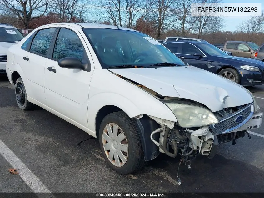 2005 Ford Focus Zx4 VIN: 1FAFP34N55W182298 Lot: 39742152