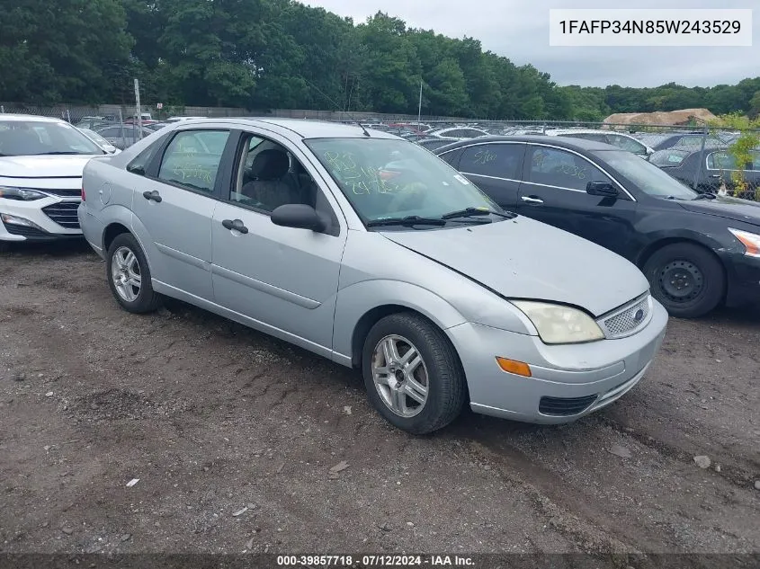 2005 Ford Focus Zx4 VIN: 1FAFP34N85W243529 Lot: 39857718