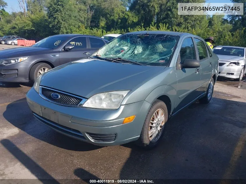 2005 Ford Focus Zx4 VIN: 1FAFP34N65W257445 Lot: 40011919