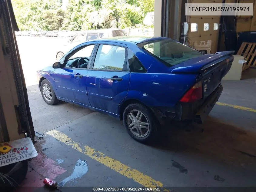 2005 Ford Focus Zx4 VIN: 1FAFP34N55W199974 Lot: 40027283