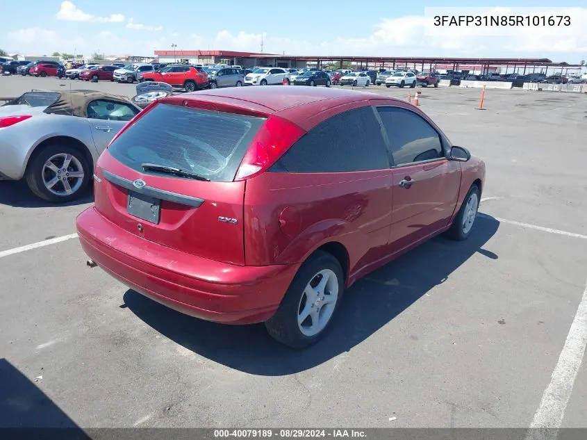 2005 Ford Focus Zx3 VIN: 3FAFP31N85R101673 Lot: 40079189