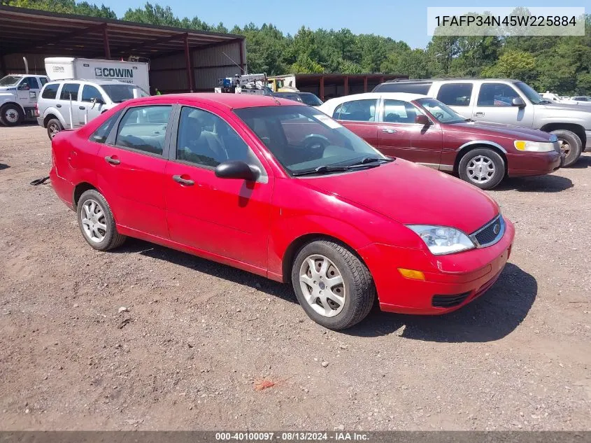 2005 Ford Focus Zx4 VIN: 1FAFP34N45W225884 Lot: 40100097