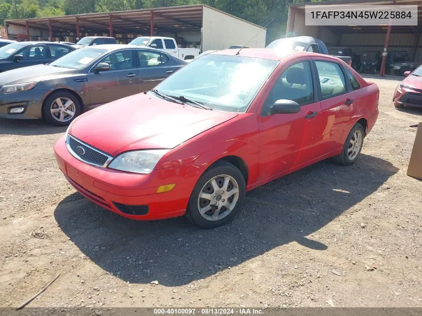 2005 Ford Focus Zx4 VIN: 1FAFP34N45W225884 Lot: 40100097