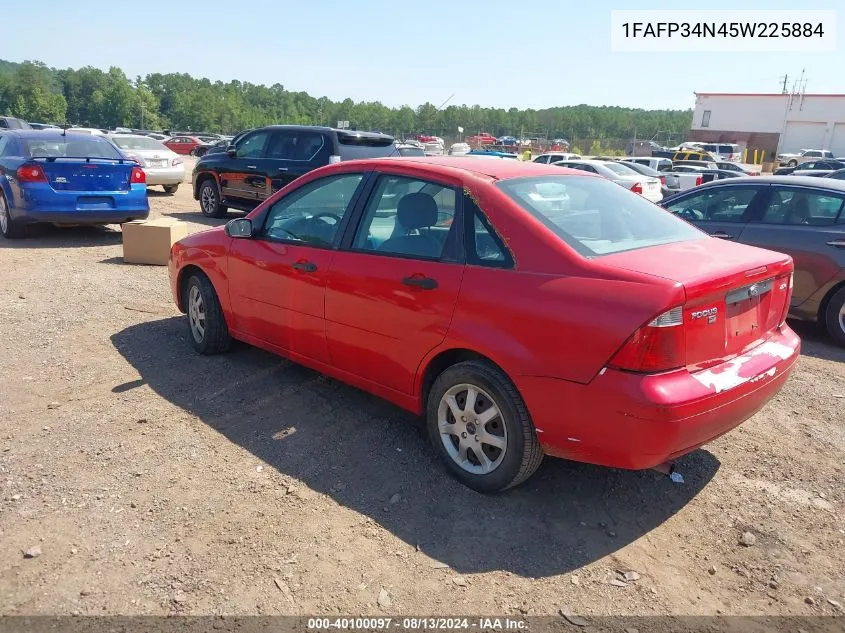 2005 Ford Focus Zx4 VIN: 1FAFP34N45W225884 Lot: 40100097